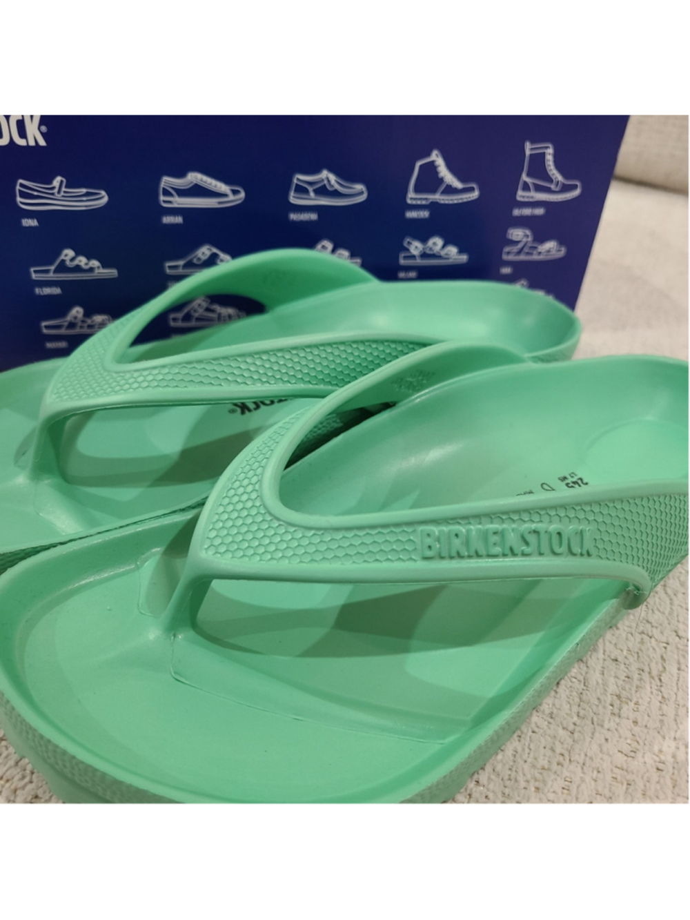 NEW Birkenstock Honolulu EVA Sandal Flip Flop Bold Jade Womens Normal Width Sz 7 - Picture 4 of 9